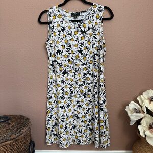 Ronni Nicole Daisy Print Mini Dress - Black, White, Yellow